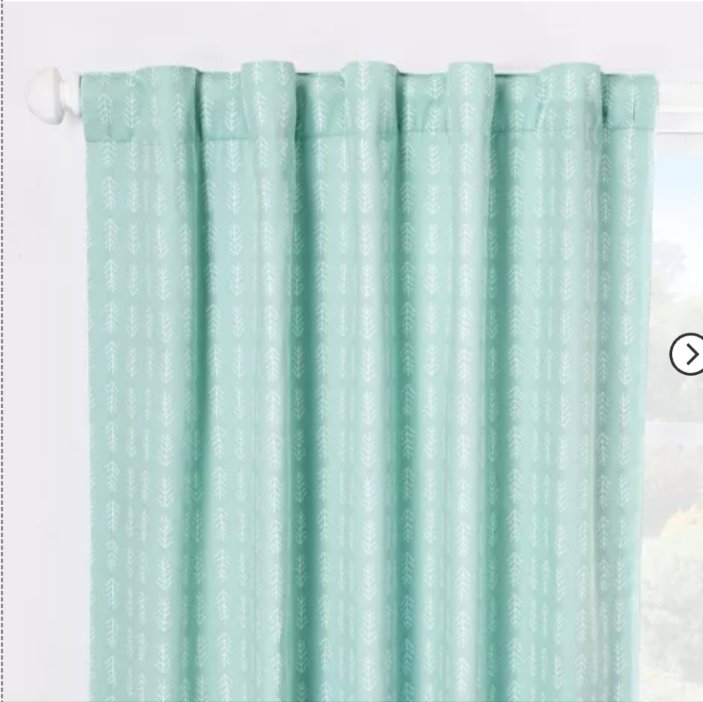 Blackout curtain 2 panels mint color Arrow-print